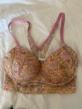Victoria's Secret no wire padded Paisley Lace-Trim Push-Up Bra size 34D, NWT